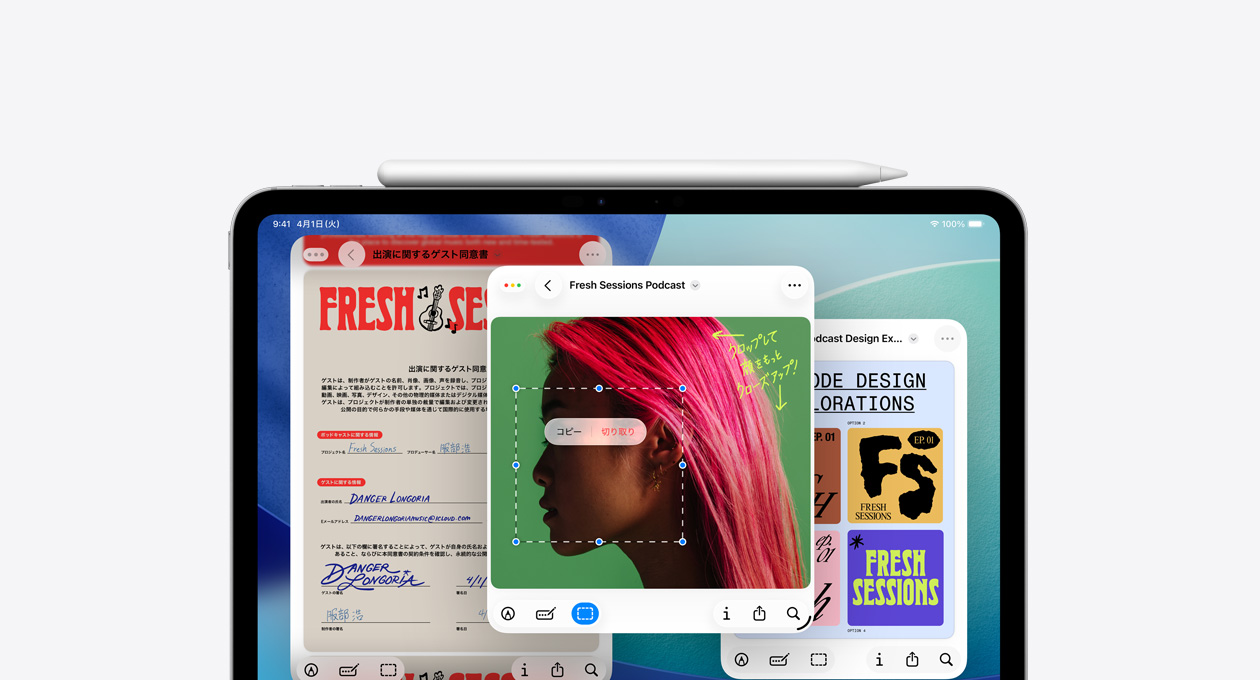 新しいプレビューアプリを表示したiPad