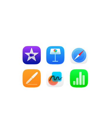 مجموعة أيقونات التطبيقات التي تأتي مع جهاز Mac‏