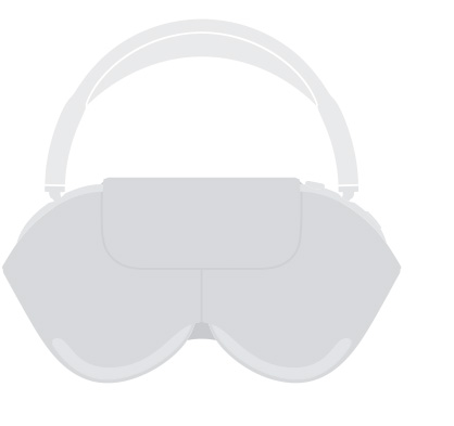 Ilustração da silhueta dos AirPods Max 2 na Smart Case, vista frontal