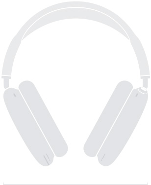 Ilustração da silhueta dos AirPods Max 2, vista frontal, 168,6 mm de largura