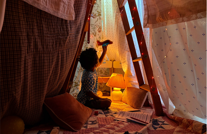 Fotografia de uma pessoa tirada com o modo de pouca luz da câmara