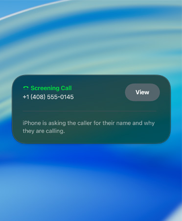 Filtr połączeń z komunikatem Screening New Caller